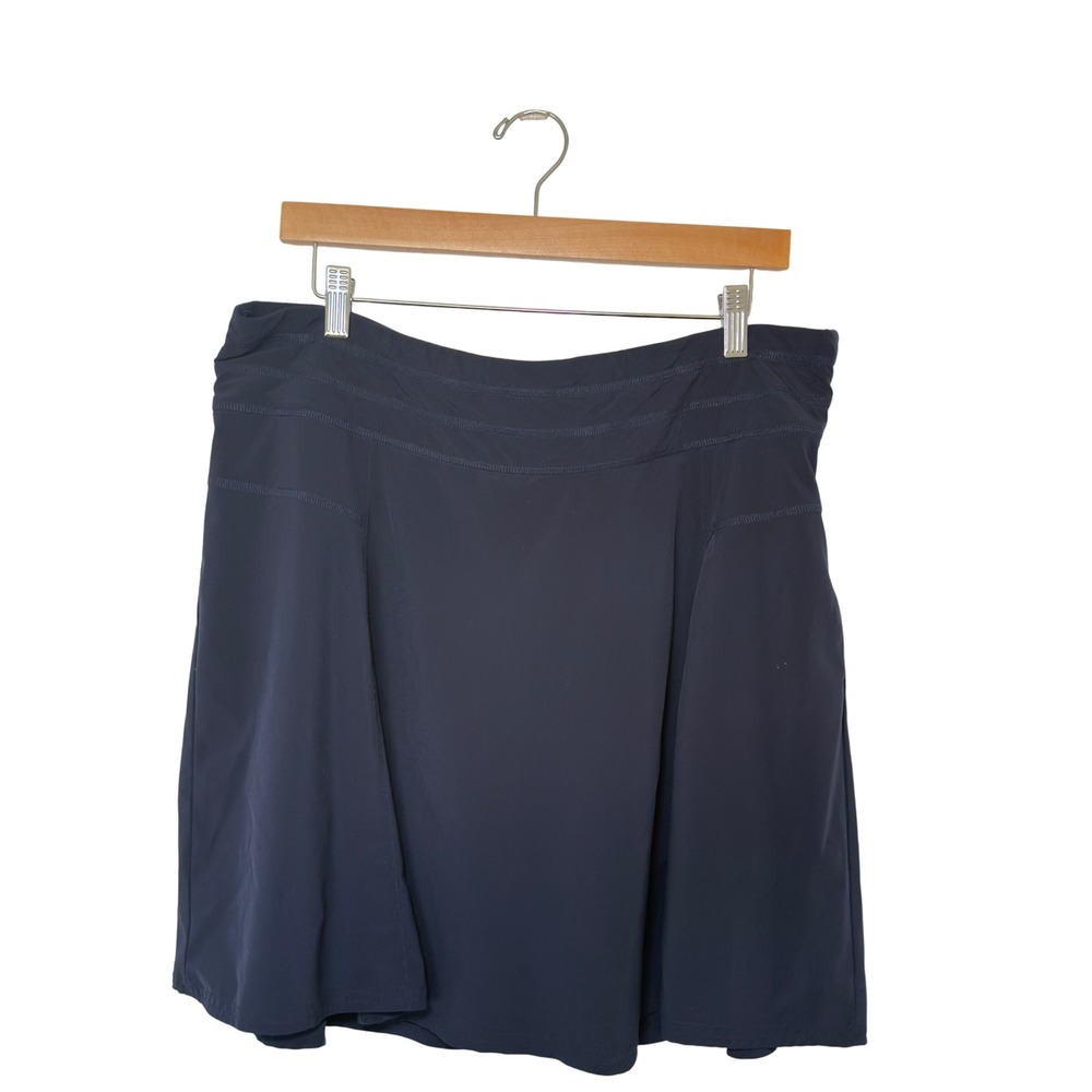Athleta All Day Navy Flare Athleisure Outdoor Utility‎ Preppy Skort 14 A Line
